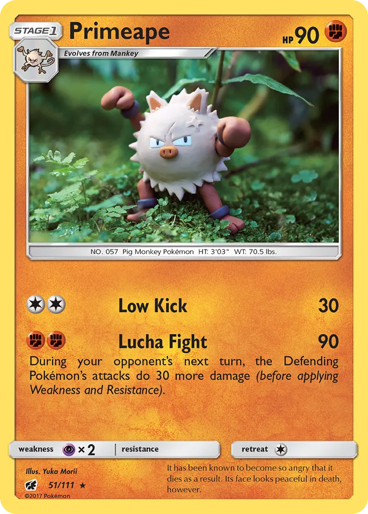 2017 Crimson Invasion Primeape #051/111 Rare card image