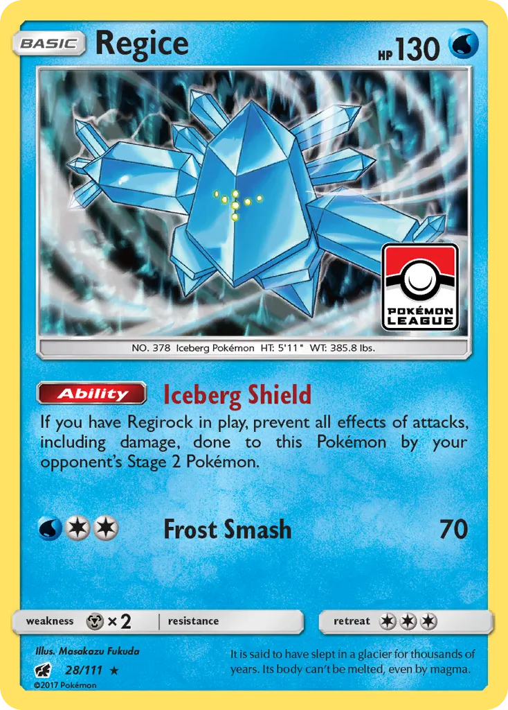 2017 Crimson Invasion Regice #028/111 Rare Holo card image