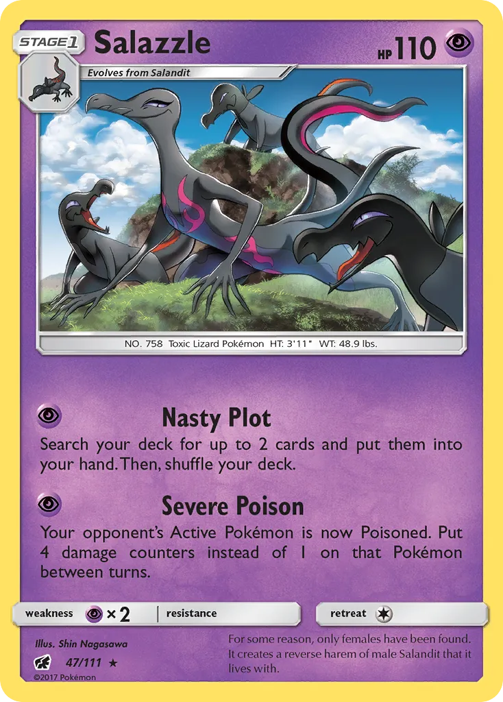 2017 Crimson Invasion Salazzle #047/111 Rare Holo card image