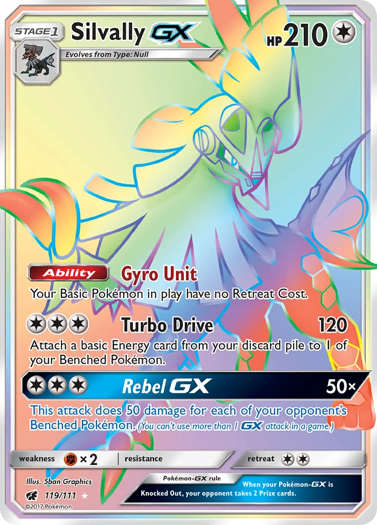 2017 Crimson Invasion Silvally-GX #108/111 Rare Ultra card image
