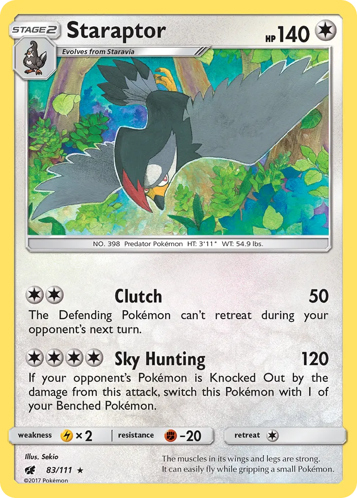 2017 Crimson Invasion Staraptor #083/111 Rare card image