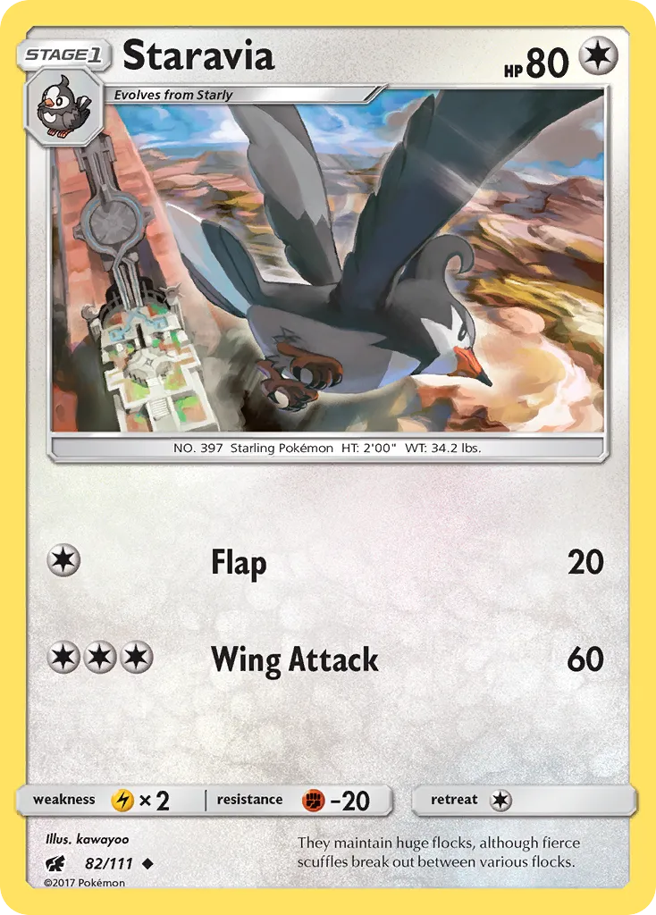 2017 Crimson Invasion Staravia #082/111 Uncommon card image