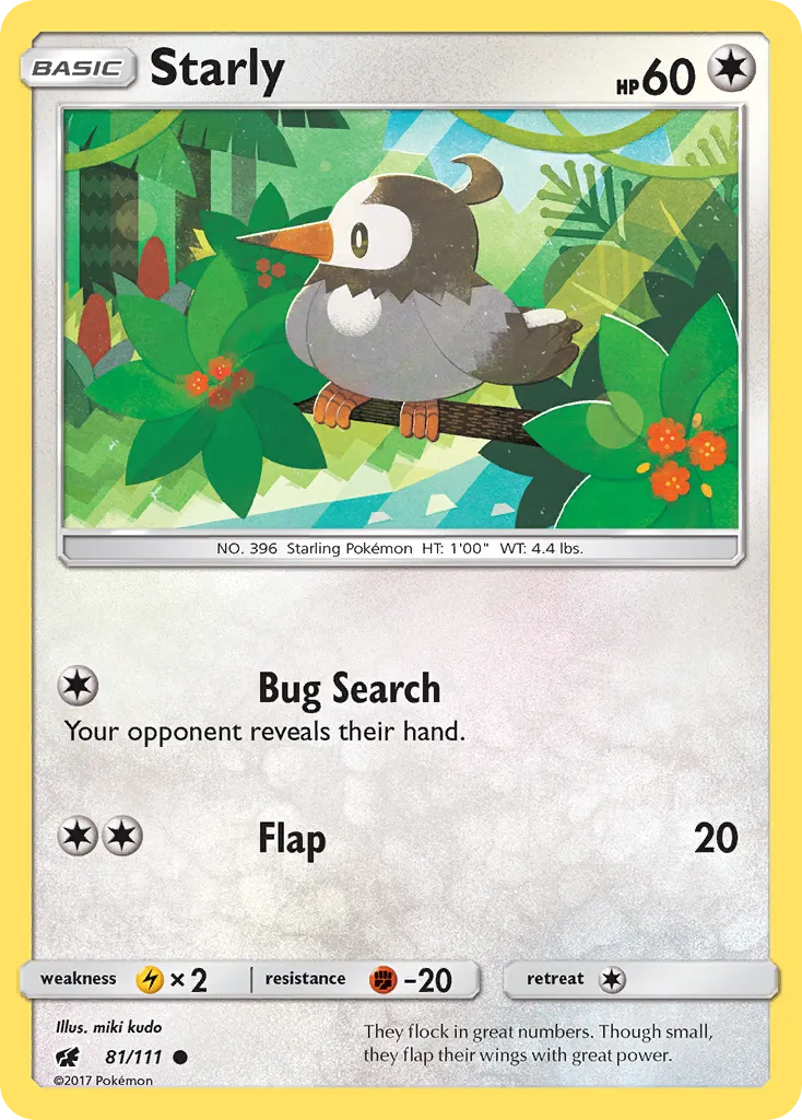 2017 Crimson Invasion Starly Common #081/111 Common card image