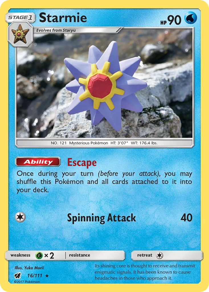 2017 Crimson Invasion Starmie Rare #016/111 Rare card image