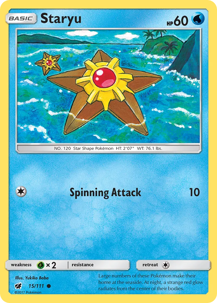 2017 Crimson Invasion Staryu Common #015/111 Common card image