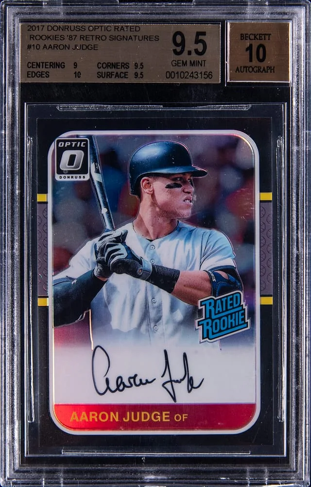 2017 Donruss Optic Aaron Judge Rated Rookies '87 Retro Signatures #1987-AJ card image