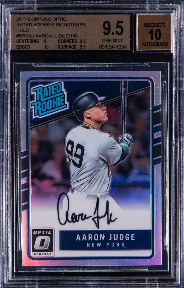 2017 Donruss Optic Aaron Judge Rated Rookies Signatures Holo #RRS-AJ card image