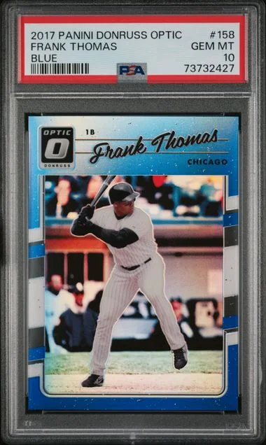 2017 Donruss Optic Frank Thomas Blue #158 card image
