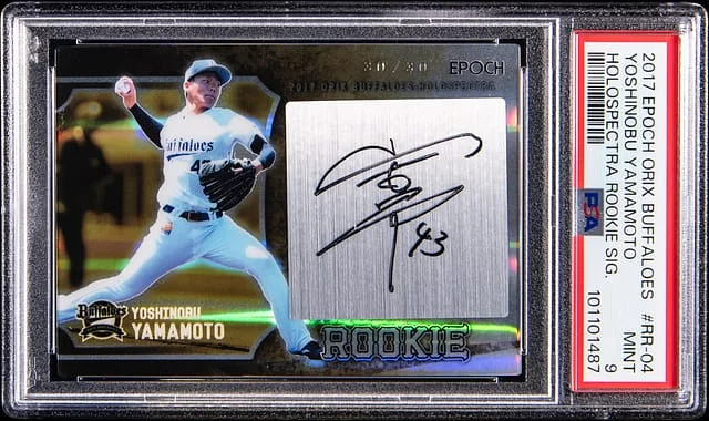 2017 Epoch Orix Buffaloes Holospectra Signatures Yoshinobu Yamamoto #RR-04 card image