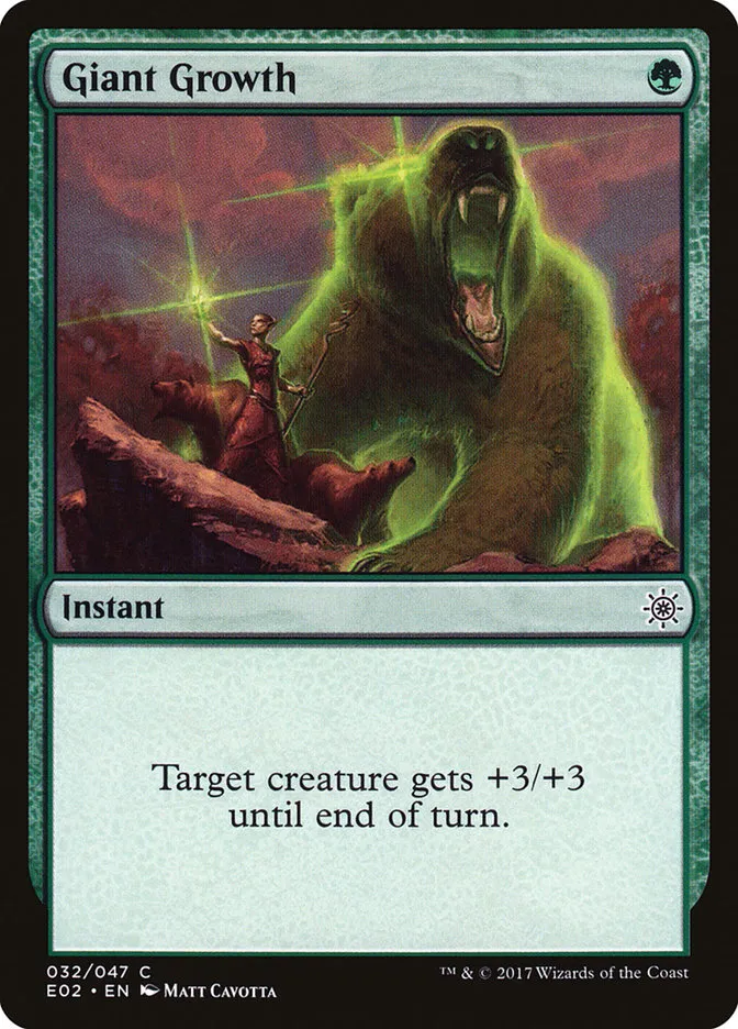 2017 Explorers of Ixalan Giant Growth common #32 unlisted card image