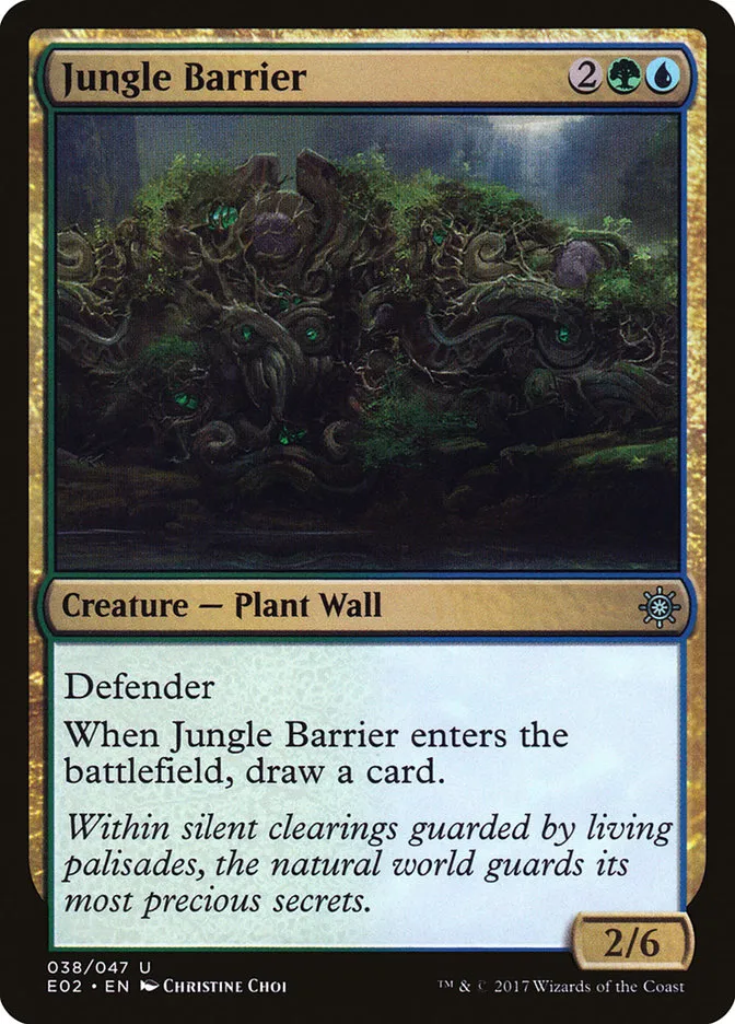 2017 Explorers of Ixalan Jungle Barrier uncommon #38 unlisted card image