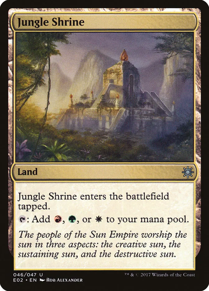 2017 Explorers of Ixalan Jungle Shrine uncommon #46 unlisted card image