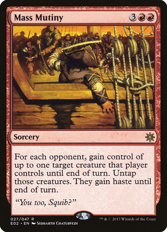 2017 Explorers of Ixalan Mass Mutiny rare #27 unlisted card image