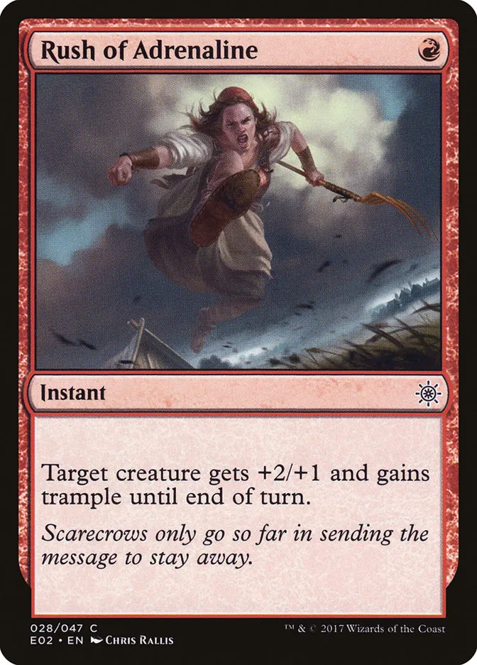 2017 Explorers of Ixalan Rush of Adrenaline common #28 unlisted card image