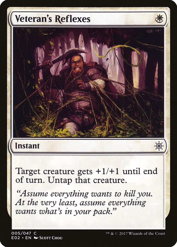 2017 Explorers of Ixalan Veteran's Reflexes common #5 unlisted card image