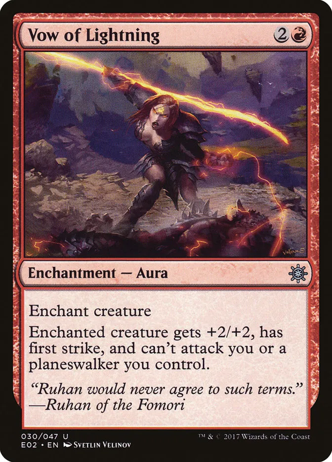 2017 Explorers of Ixalan Vow of Lightning uncommon #30 unlisted card image