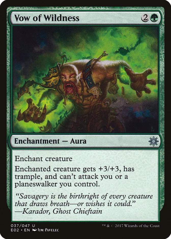 2017 Explorers of Ixalan Vow of Wildness uncommon #37 unlisted card image