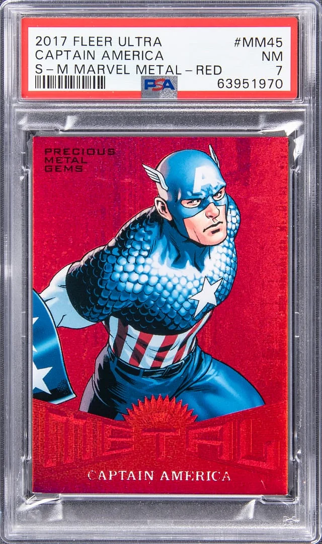 2017 Fleer Ultra Marvel Captain America Metal Precious Metal Gems (PMG) Red #MM45 card image