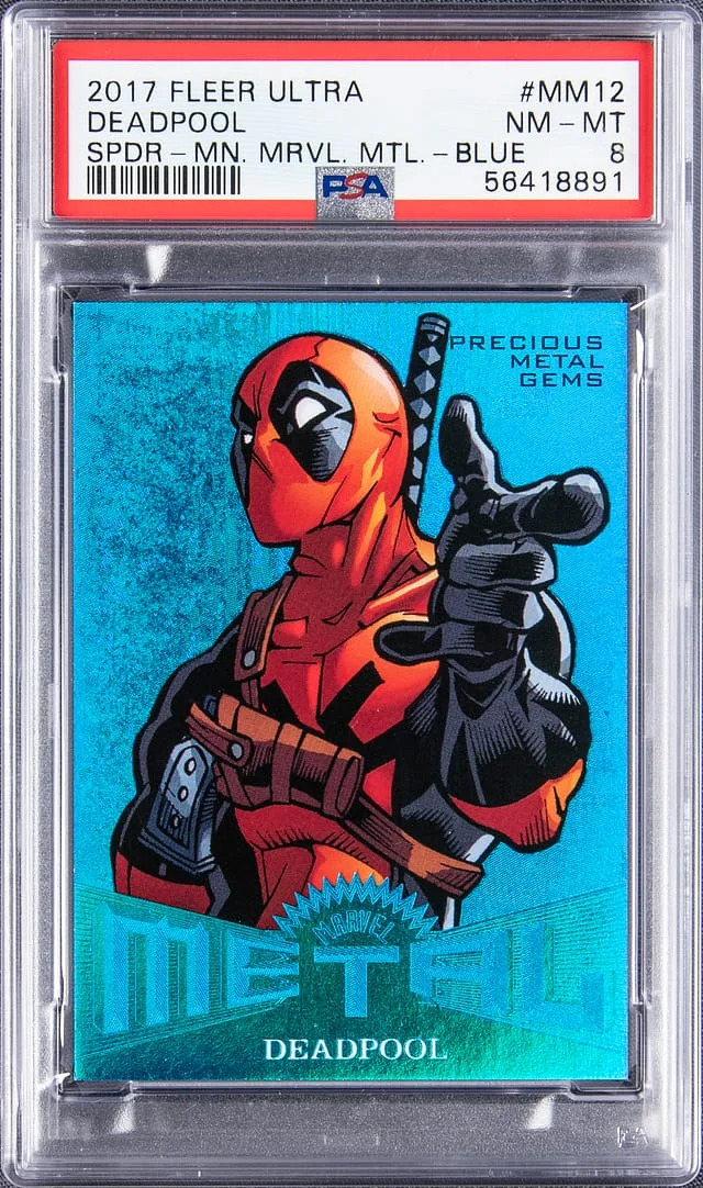 2017 Fleer Ultra Marvel Deadpool Precious Metal Gems Blue #MM12 card image