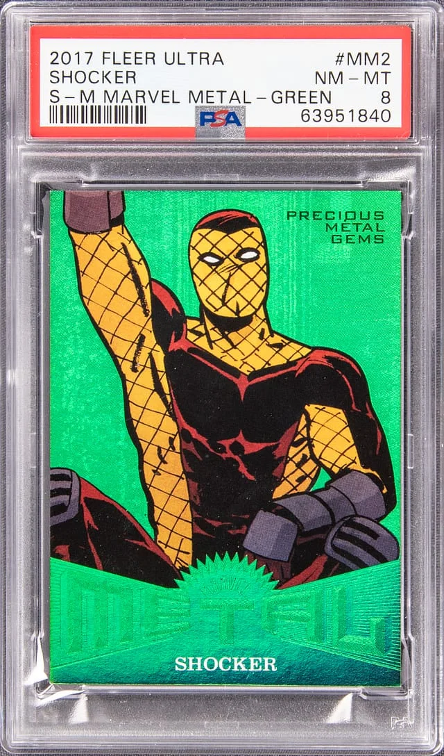 2017 Fleer Ultra Marvel Shocker Precious Metal Gems (PMG) Green #MM2 card image