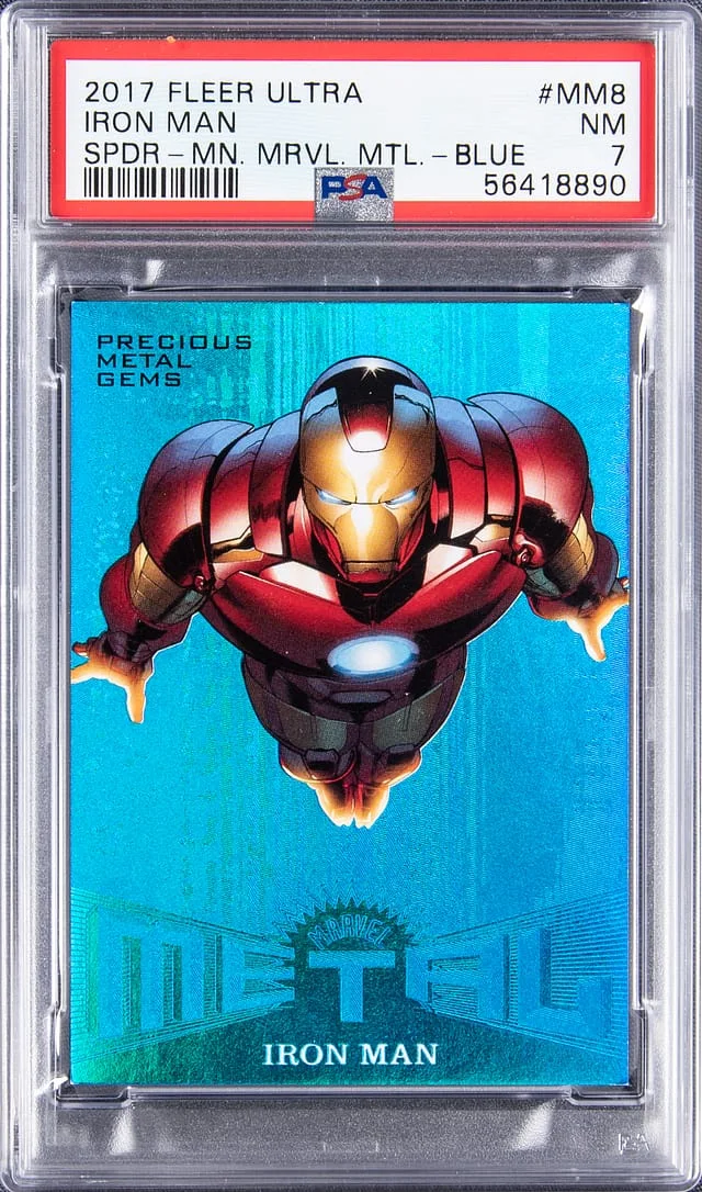 2017 Fleer Ultra Marvel Spider-Man Precious Metal Gems Blue #MM8 card image