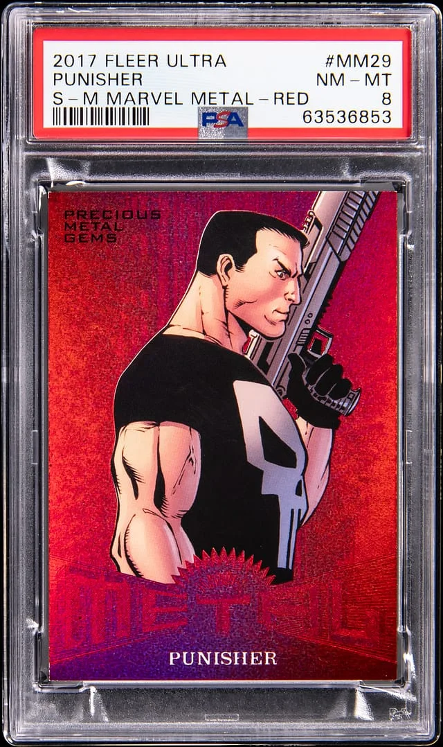 2017 Fleer Ultra Punisher Marvel Metal Precious Metal Gems Red #MM29 card image