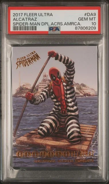2017 Fleer Ultra Spider-Man Alcatraz Deadpool Across America #DA9 card image