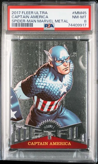 2017 Fleer Ultra Spider-Man Captain America Marvel Metals #Mm45 card image