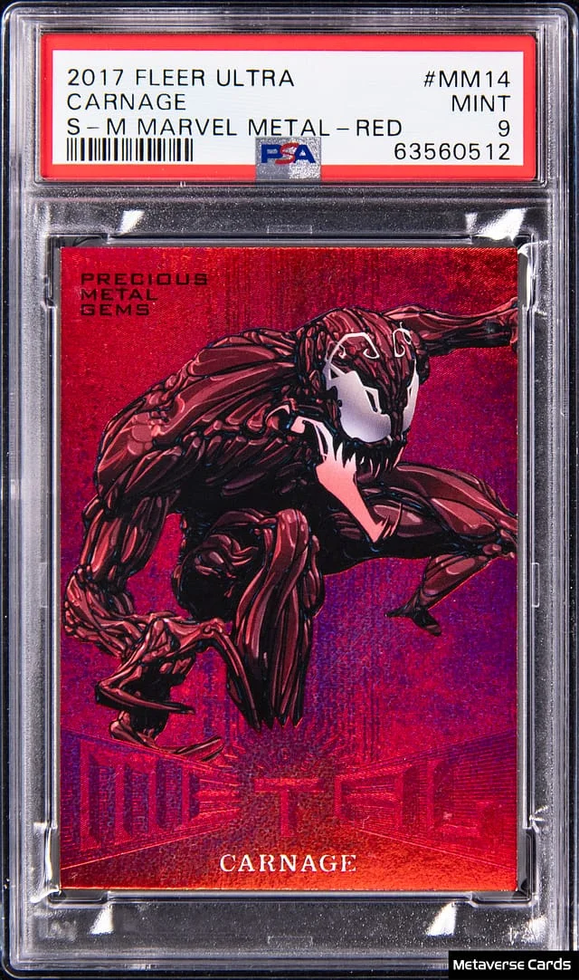 2017 Fleer Ultra Spider-Man Carnage Marvel Metal Red #MM-14 card image