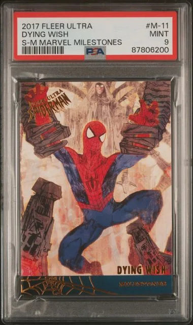 2017 Fleer Ultra Spider-Man Dying Wish Milestones #M-11 card image