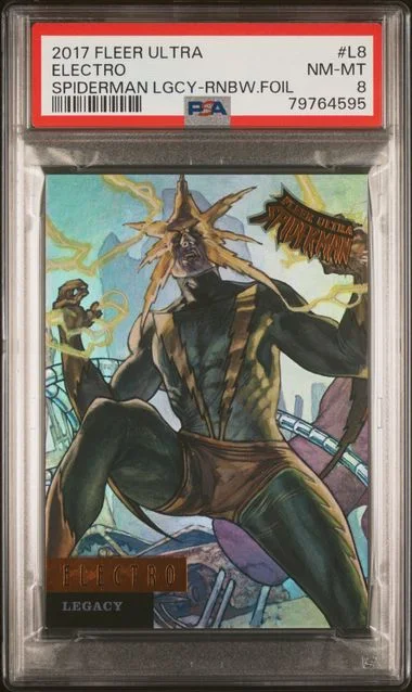 2017 Fleer Ultra Spider-Man Electro Legacy Rainbow Foil #L8 card image