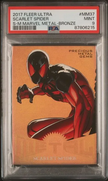 2017 Fleer Ultra Spider-Man Scarlet Spider Marvel Metals Bronze #MM37 card image