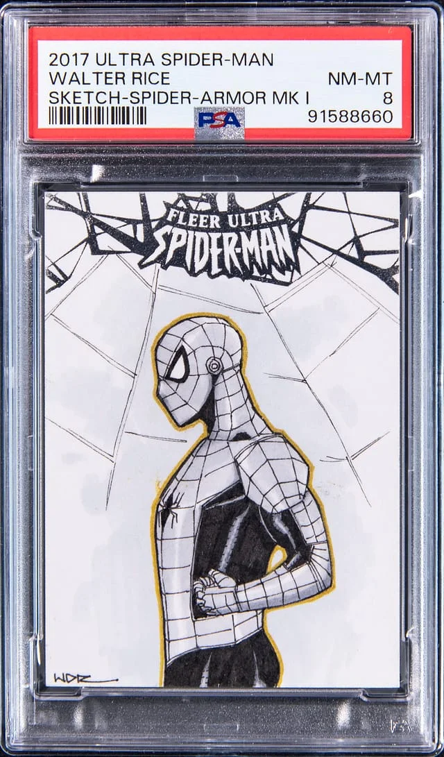 2017 Fleer Ultra Spider-Man Sketch Spider-Armor MK I Walter Rice #no-number card image