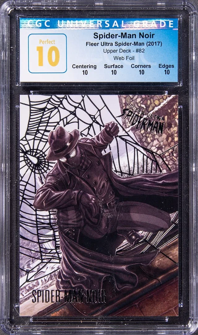 2017 Fleer Ultra Spider-Man Spider-Man Noir Web Foil #82 card image