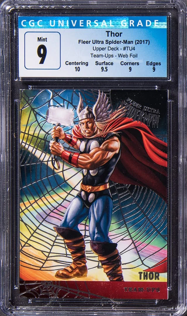 2017 Fleer Ultra Spider-Man Thor Team-Ups Web Foil #TU4 card image