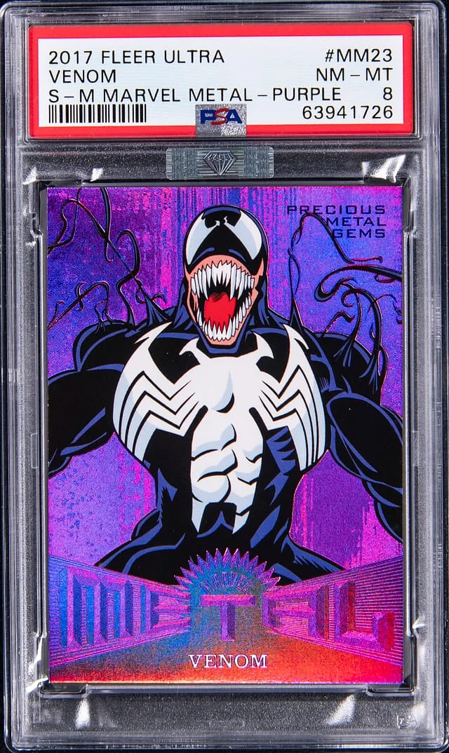 2017 Fleer Ultra Spider-Man Venom Marvel Metal Precious Metal Gems (PMG) Green #MM23 card image