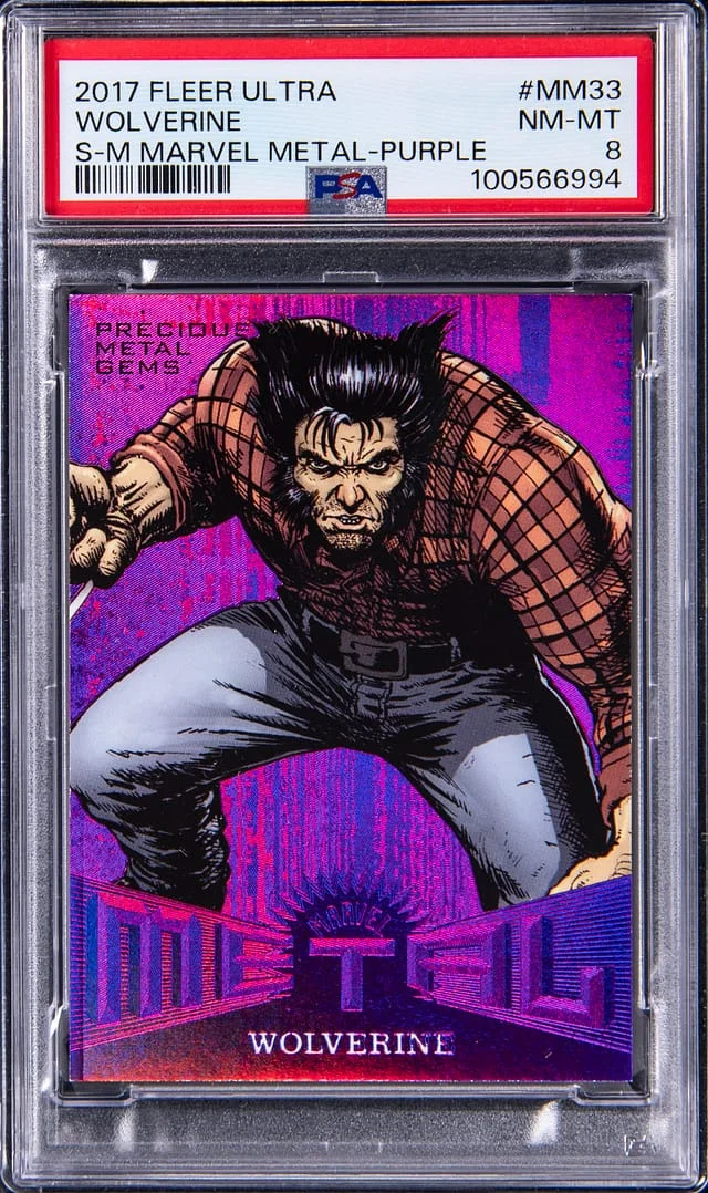 2017 Fleer Ultra Spider-Man Wolverine Marvel Metal Precious Metal Gems (PMG) Purple #MM33 card image