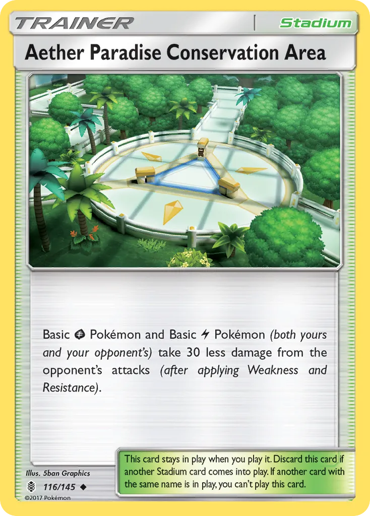 2017 Guardians Rising Aether Paradise Conservation Area #116/145 Uncommon card image