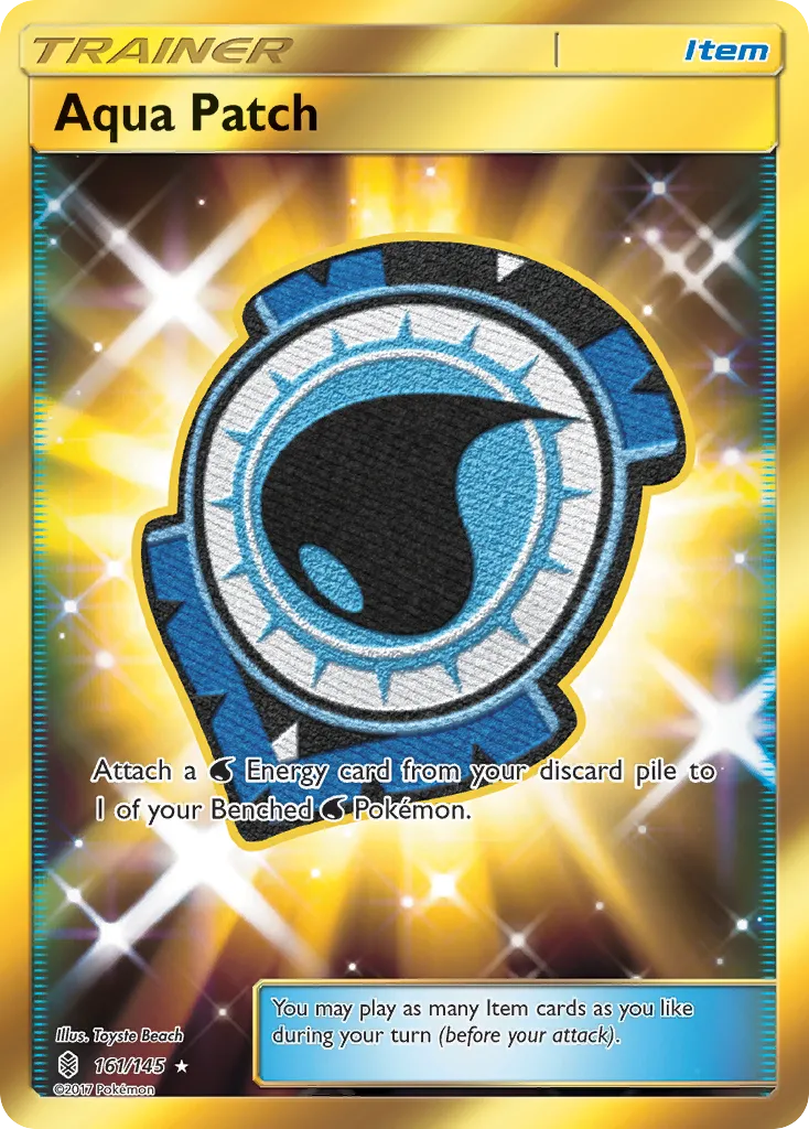 2017 Guardians Rising Aqua Patch #161/145 Rare Secret card image