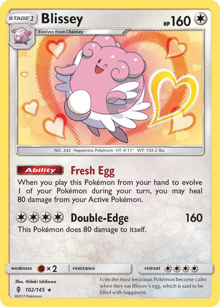 2017 Guardians Rising Blissey Rare Holo #102/145 Rare Holo card image