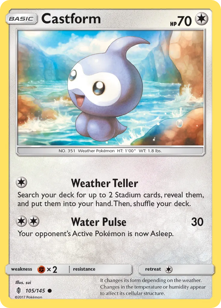 2017 Guardians Rising Castform Common #105/145 Common card image