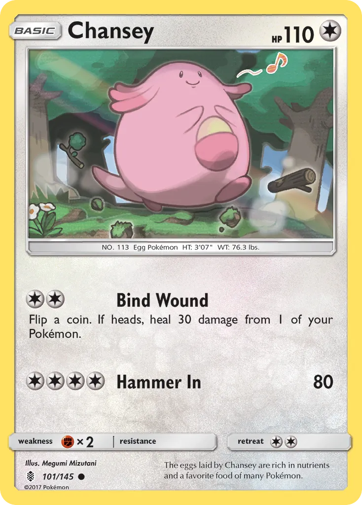 2017 Guardians Rising Chansey Common #101/145 Common card image