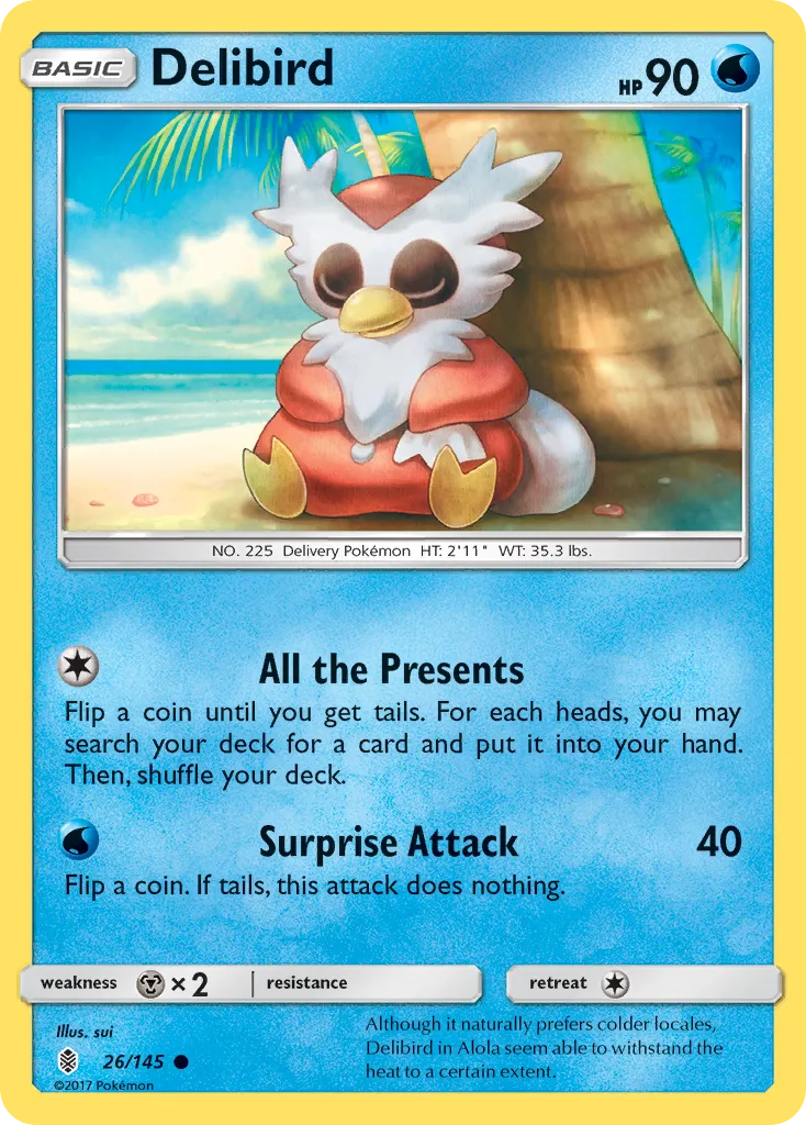 2017 Guardians Rising Delibird Common #026/145 Common card image