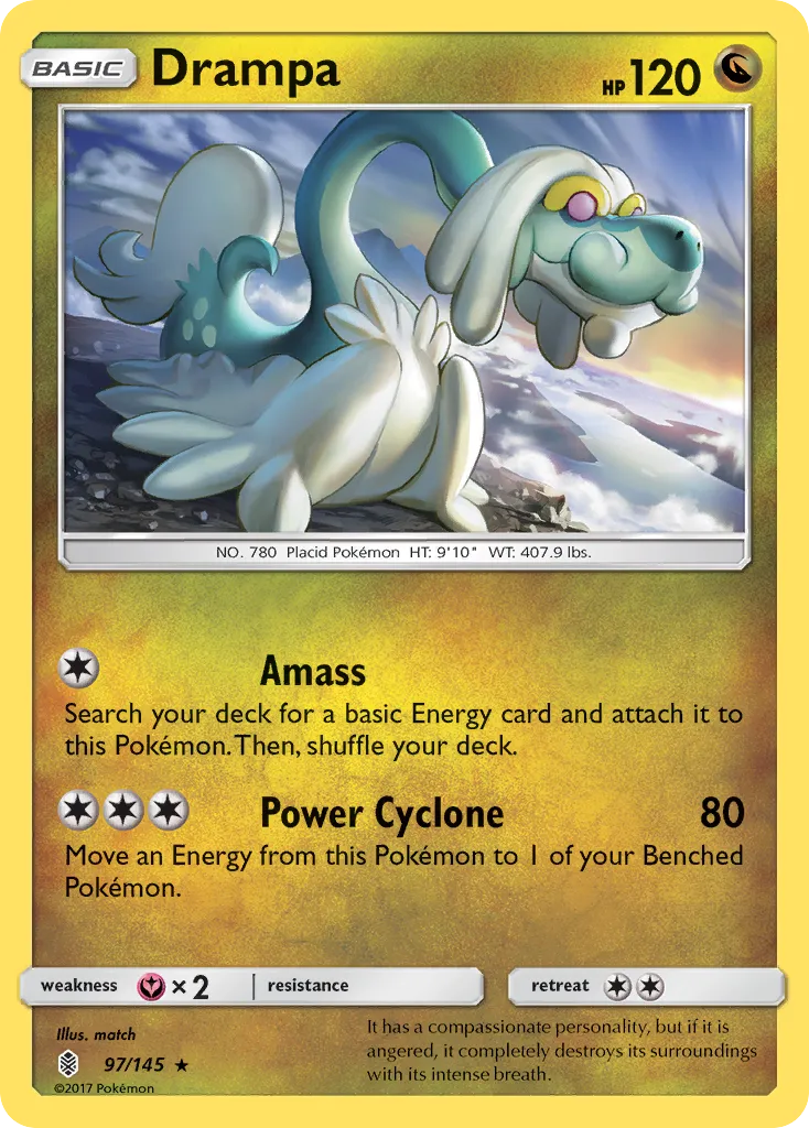 2017 Guardians Rising Drampa #097/145 Rare Holo card image