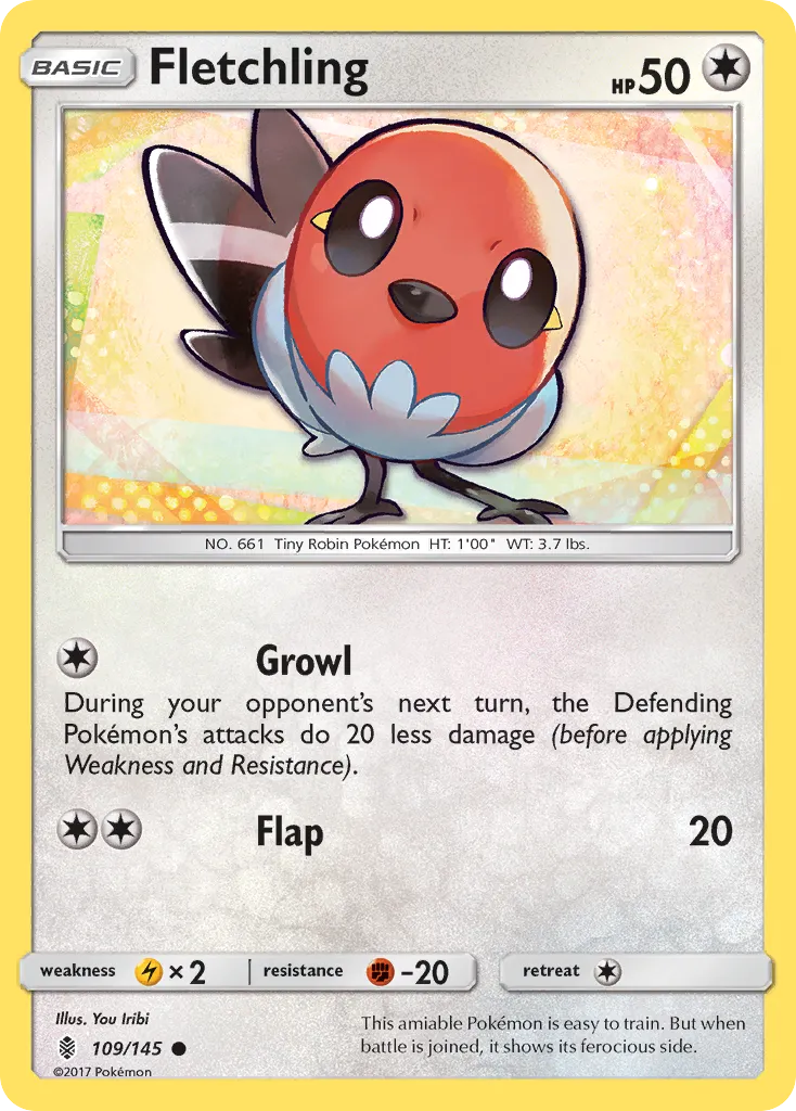 2017 Guardians Rising Fletchling Common #109/145 Common card image
