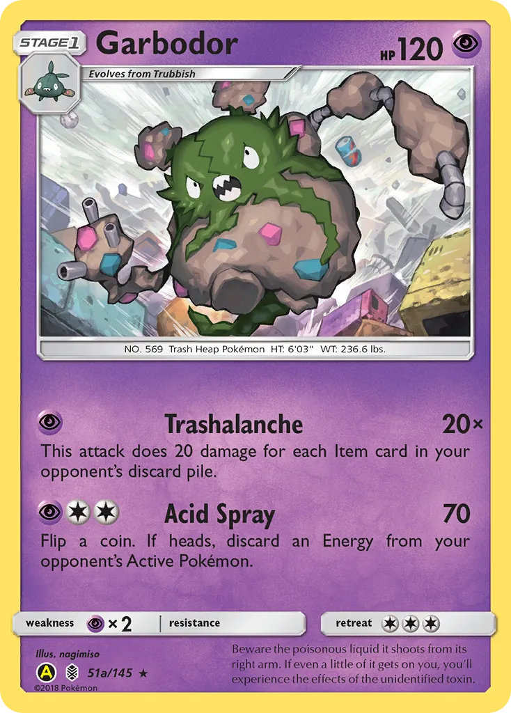 2017 Guardians Rising Garbodor #051A/145 Rare card image