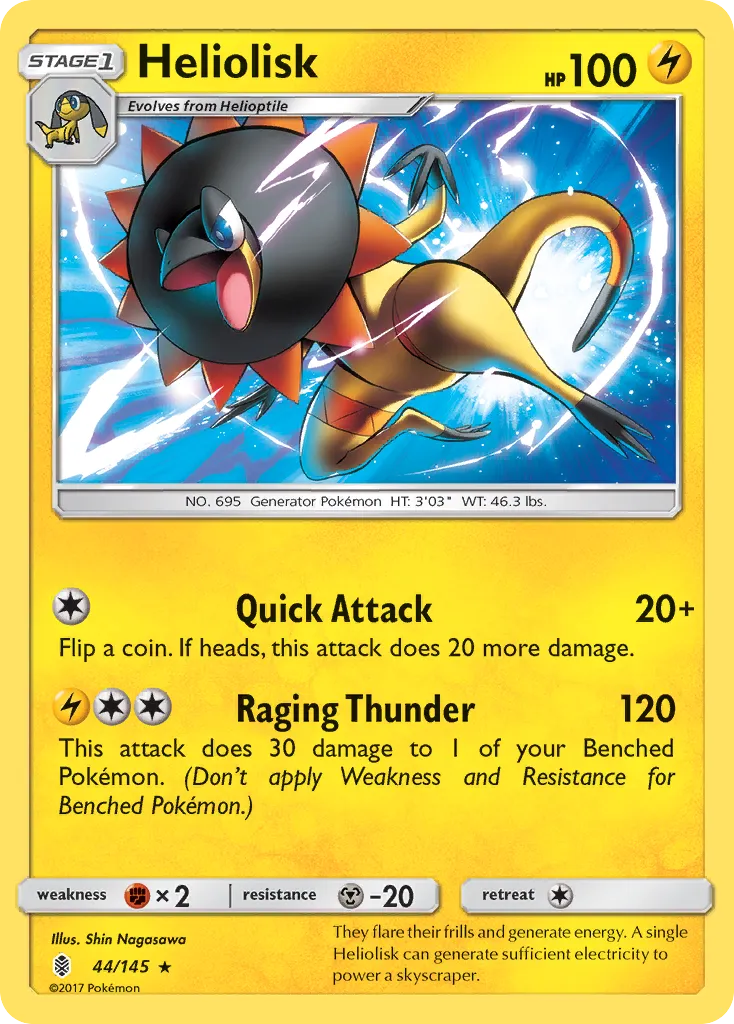 2017 Guardians Rising Heliolisk #044/145 Rare card image