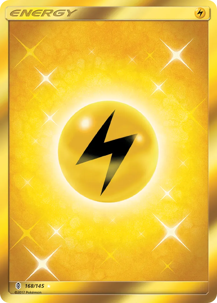 2017 Guardians Rising Lightning Energy #168/145 Rare Secret card image