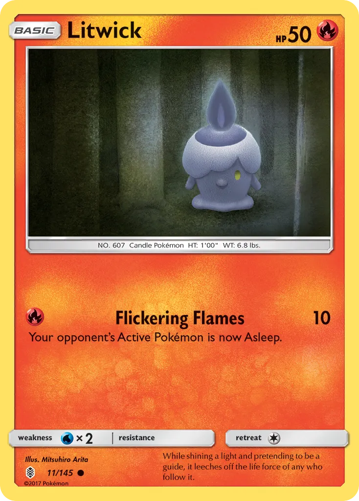 2017 Guardians Rising Litwick Common #011/145 Common card image