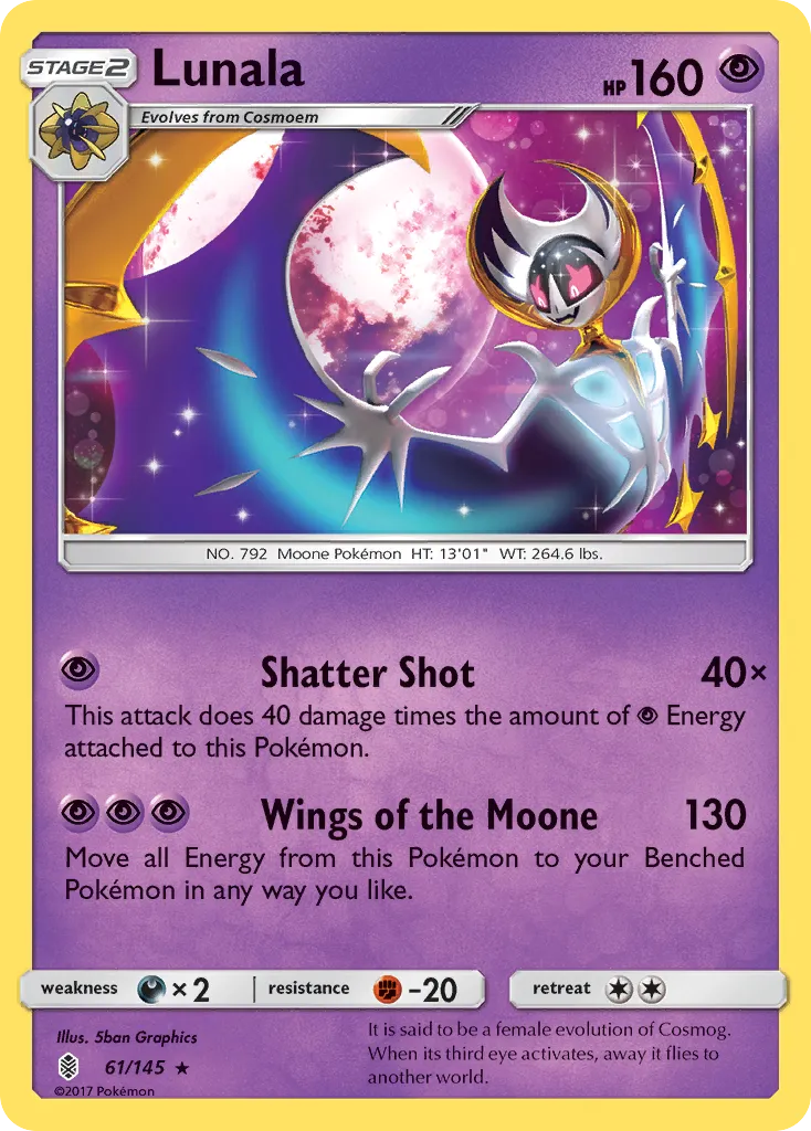 2017 Guardians Rising Lunala #061/145 Rare card image